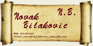 Novak Bilaković vizit kartica